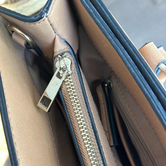 ALDO Camel Structured Tote Satchel with Gold Hardware & Crossbody Strap – OS - Picture 7 of 11